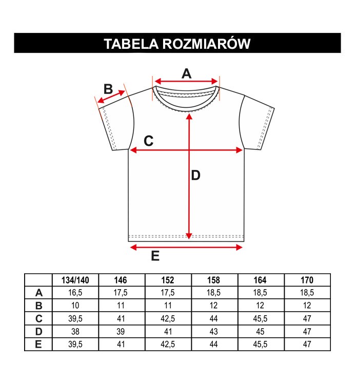 Tabela rozmiarów - Kremowy T-shirt z nadrukiem