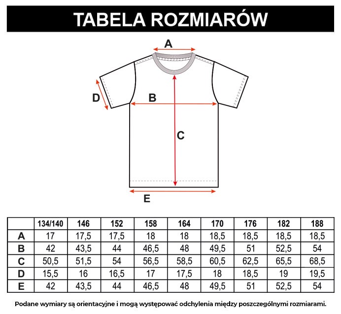 Tabela rozmiarów - Wielobarwny T-shirt oversize z nadrukami na całości