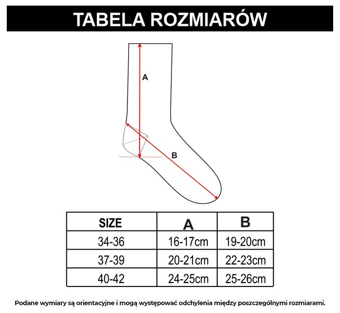 Tabela rozmiarów -  Fioletowo-czarny zestaw skarpet 2-PAK