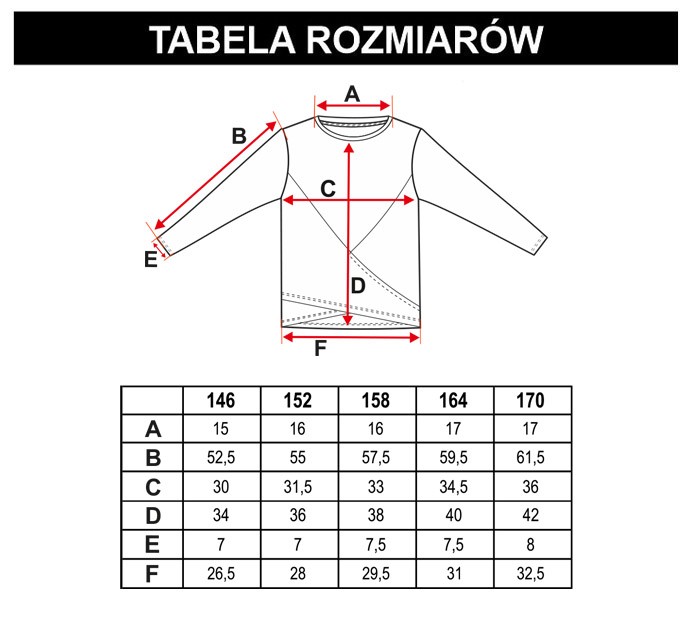 Tabela rozmiarów - Biała prążkowana bluzka z marszczeniami