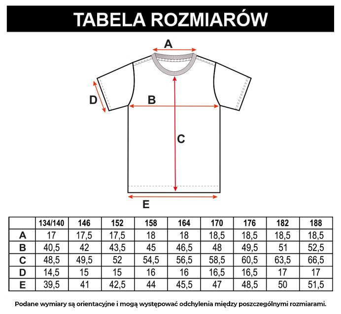 Tabela rozmiarów - Biały gładki T-shirt