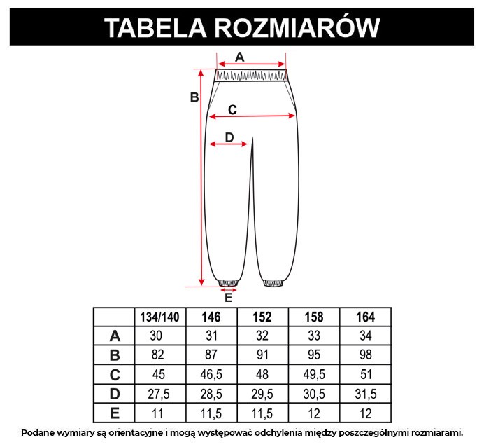 Tabela rozmiarów - Czarno-białe spodnie dresowe z motywem szachownicy