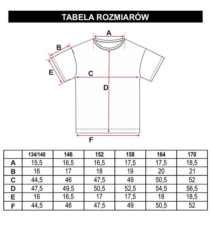 Tabela rozmiarów - Biały T-shirt z nadrukiem RELAX BACK