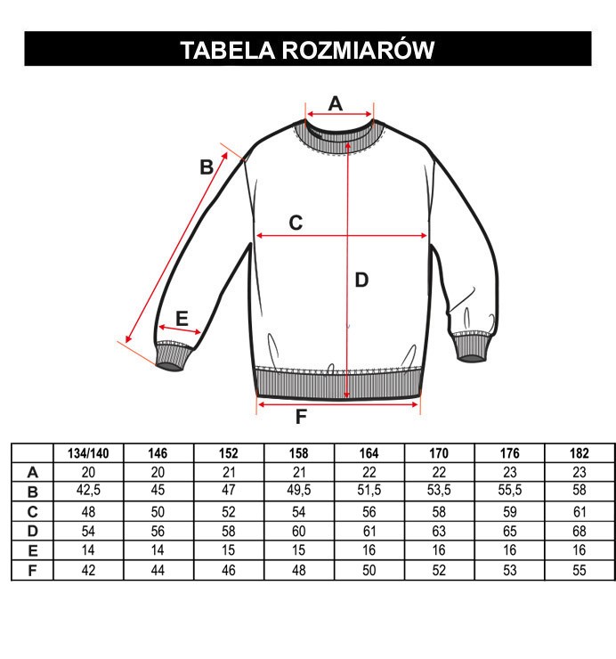 Tabela rozmiarów - Czarna prążkowana bluza dresowa z ozdobnymi napisami