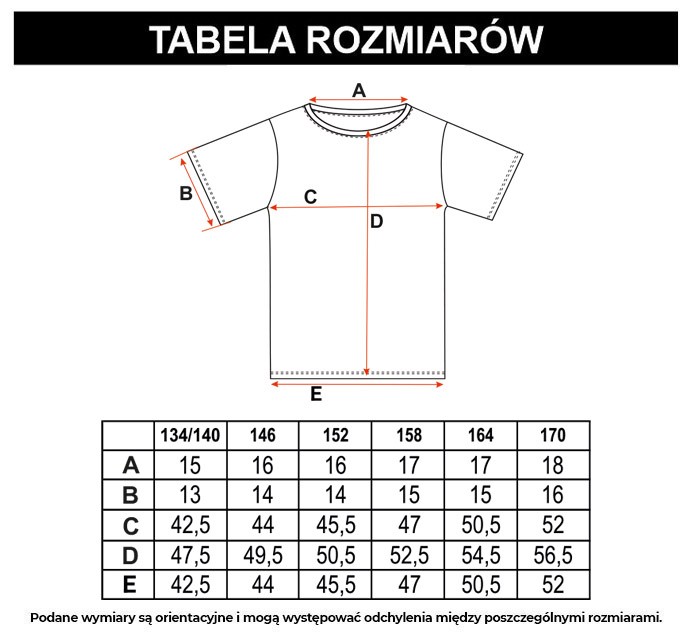 Tabela rozmiarów - Oliwkowy T-shirt z nadrukiem z motywem kota