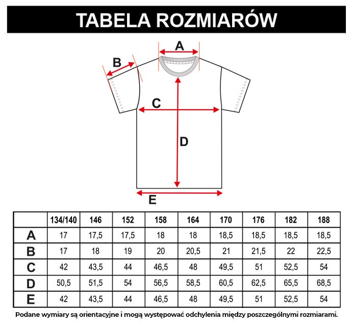 Tabela rozmiarów - Szary T-shirt w wielobarwne nadruki