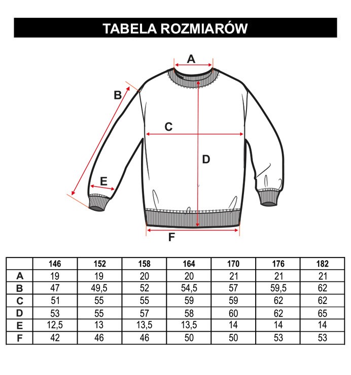 Tabela rozmiarów - Wielobarwna bluza dresowa z efektem tie dye