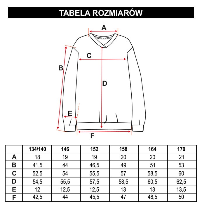 Tabela rozmiarów - Szara melanżowa bluza dresowa NO