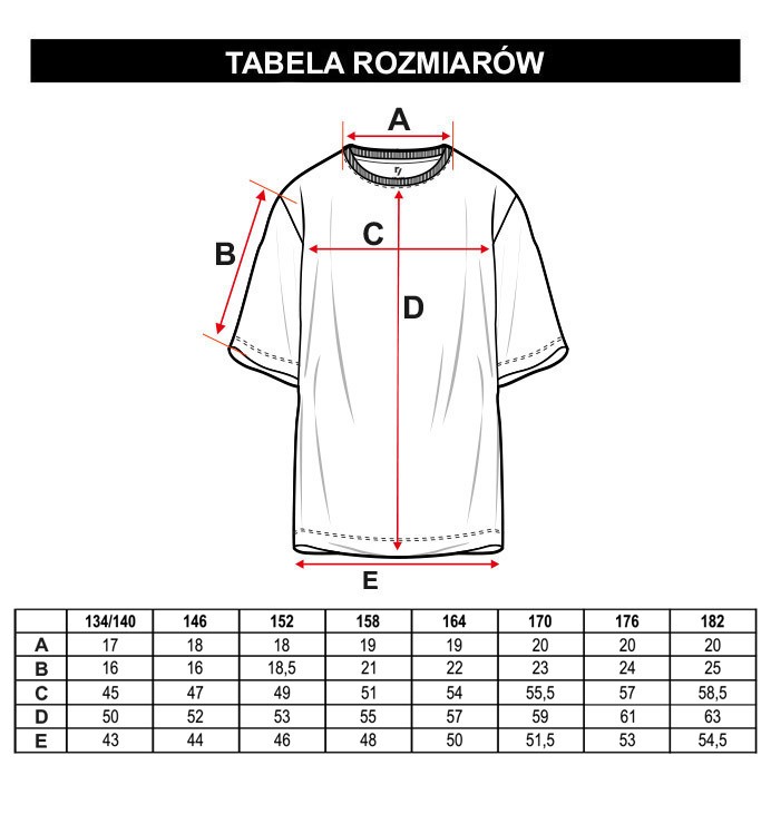 Tabela rozmiarów - Biały wzorzysty t-shirt GRAFFITI