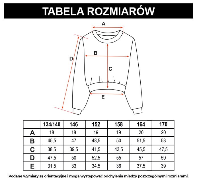 Tabela rozmiarów - Oliwkowa bluza dresowa z nadrukiem z motywem kota