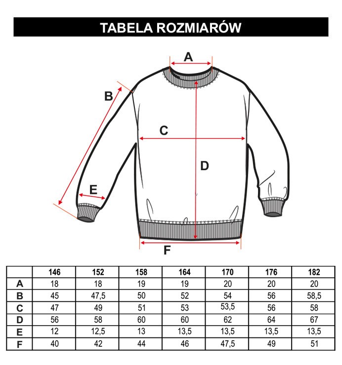Tabela rozmiarów - Beżowa bluza z ozdobną kieszenią ANTIQUE
