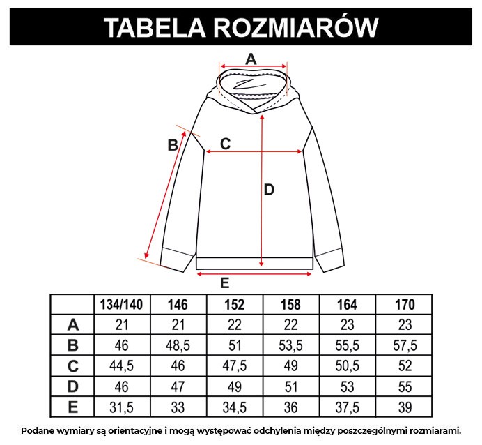 Tabela rozmiarów - Kremowa bluza z nadrukiem graffiti