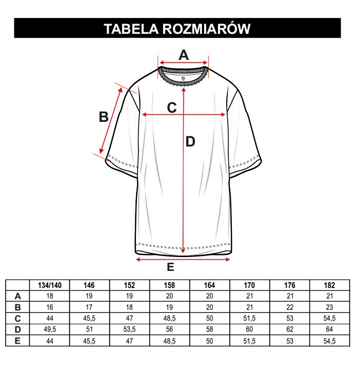 Tabela rozmiarów - Fioletowy t-shirt z nadrukiem NO SIGNAL