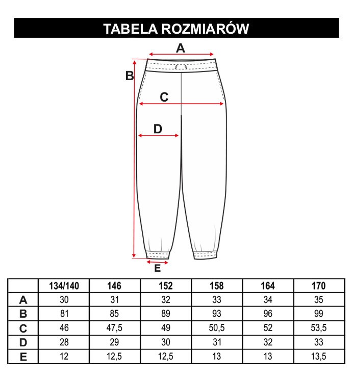 Tabela rozmiarów - Beżowe gładkie spodnie dresowe
