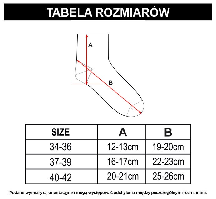 Tabela rozmiarów - Wzorzyste skarpety 3-PAK