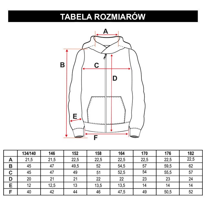 Tabela rozmiarów - Beżowa rozpinana bluza dresowa z kapturem TIE DYE