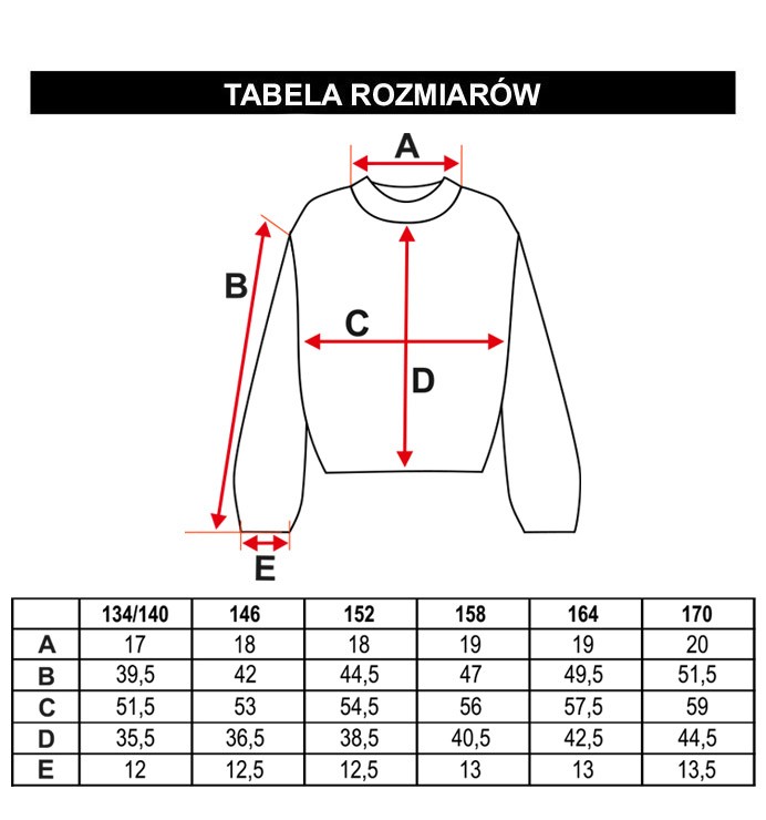 Tabela rozmiarów - Pistacjowy prążkowany sweter