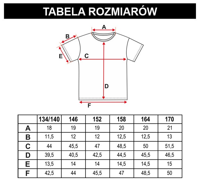 Tabela rozmiarów - Biały wzorzysty T-shirt