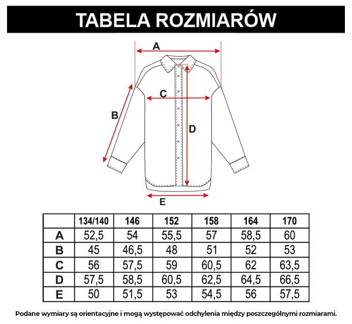Tabela rozmiarów - Czarno-biała koszula w kratę oversize