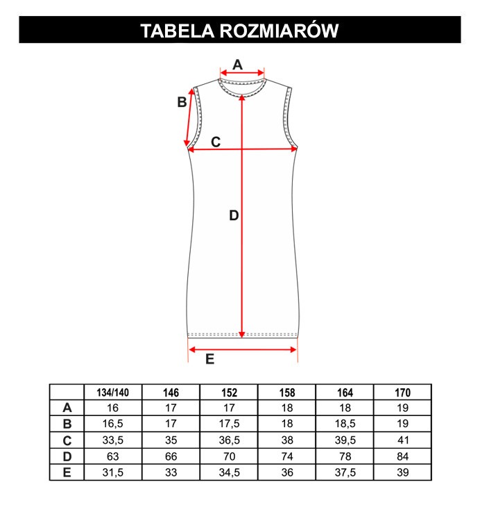 Tabela rozmiarów - Fioletowa sukienka tie dye CHANGE